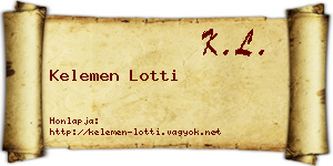 Kelemen Lotti névjegykártya
